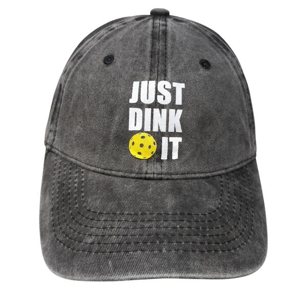 Unbranded Other - Just Dink It Slideback Baseball Cap Gray One Size Adjustable Vented Holes